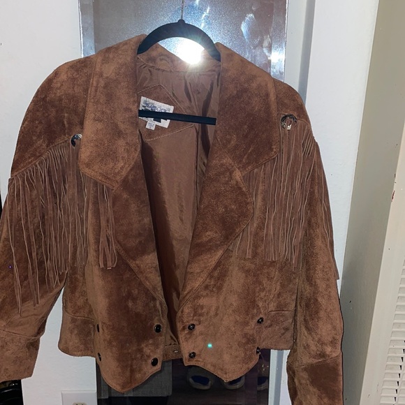 Yearbook Jackets & Blazers - Vintage 1980’s Genuine Leather Jacket 🤎